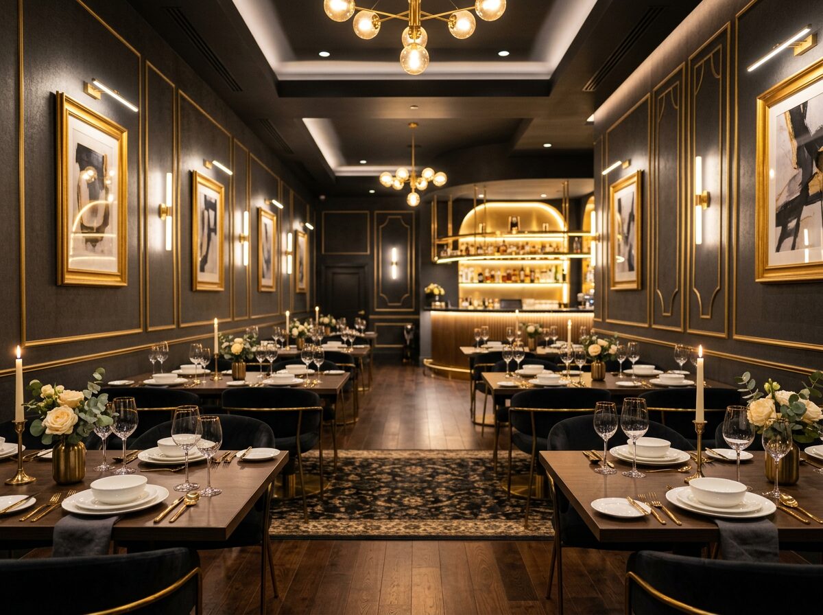 Eleganckie wnętrze restauracji